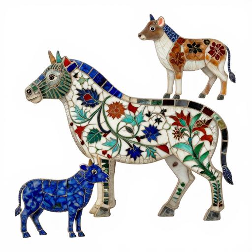 Florentine Mosaic Animal Figures - Custom Art