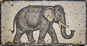 Elephant Mosaic Art – Opus Tessellatum Style