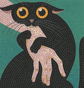 Карикатурный мелкий модуль мозаика: антропоморфная кошка