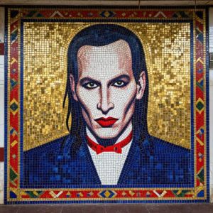 Marilyn Manson Soviet Style Mosaic Portrait