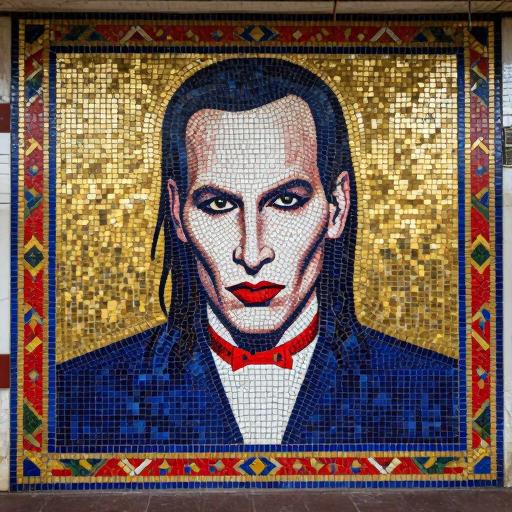 Marilyn Manson Soviet Style Mosaic Portrait