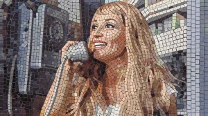 Mosaic Portrait of a Smiling Singer