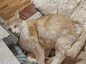 Мозаика «Спящий кот» — уютное произведение искусства