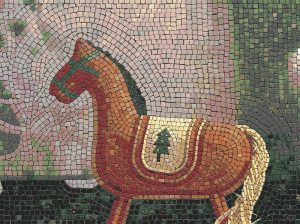 Мозаика «Рыжая лошадь с деревом» | MELTI