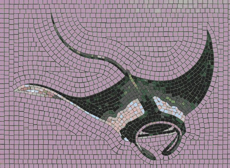 Elegant Stingray Mosaic Art - 60x44 cm