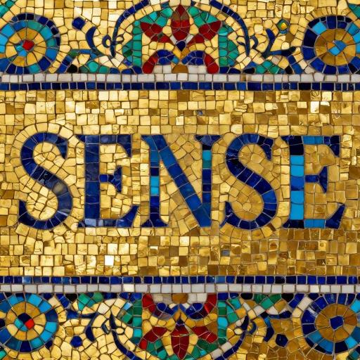 Byzantine Mosaic Art 'SENSE' - Custom Gold & Blue Design
