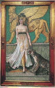 Мозаика «Мифическая женщина и леопард» | MELTI