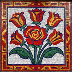 Советская мозаика «Розы» — Декоративное панно