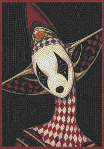 Surreal Mask Mosaic Art – Handcrafted Wall Decor