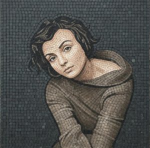 Contemplative Mosaic Portrait – Classical AI Art