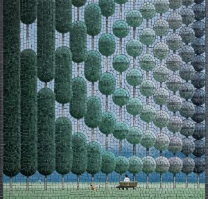 Мозаика «Тишина в саду» — Сюрреалистический пейзаж