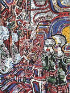 Abstract Faces Mosaic Art – Vibrant Surreal Composition