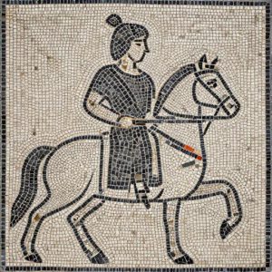 Samurai on Horseback Mosaic Art – Opus Tessellatum