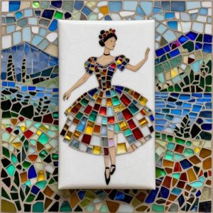 Elegant Ballerina Mosaic Art – Opus Incertum Style
