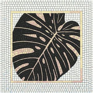 Monstera Leaf Mosaic Art – Modern Botanical Wall Decor 60×60