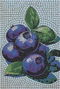 Blueberry Cluster Mosaic Art – 60×90 cm