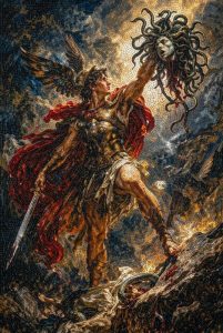 Мозаика Персей и Медуза Горгона