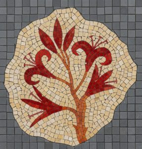 Абстрактный растительный мотив в мозаике