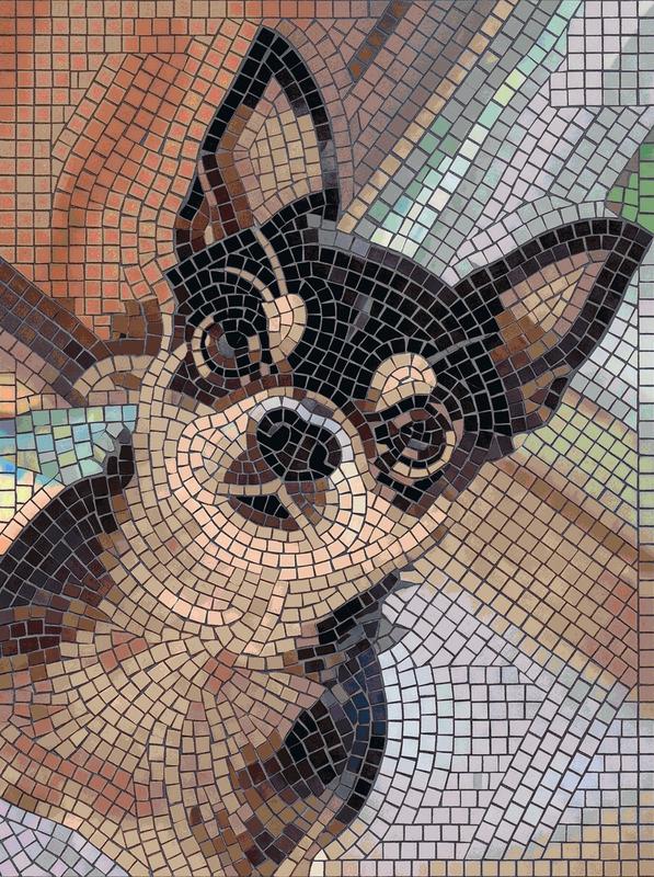 Mosaic Portrait of a Cute Chihuahua Dog
