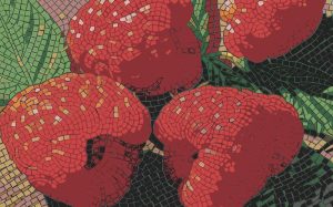 Ripe Raspberries Mosaic Art – Nature’s Sweetness