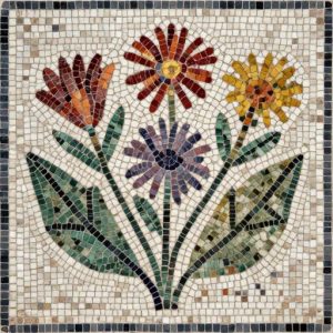 Protea Flowers Mosaic Art – Custom Opus Tessellatum
