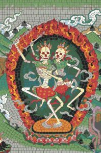 Mystical Dancing Skeletons Mosaic Art