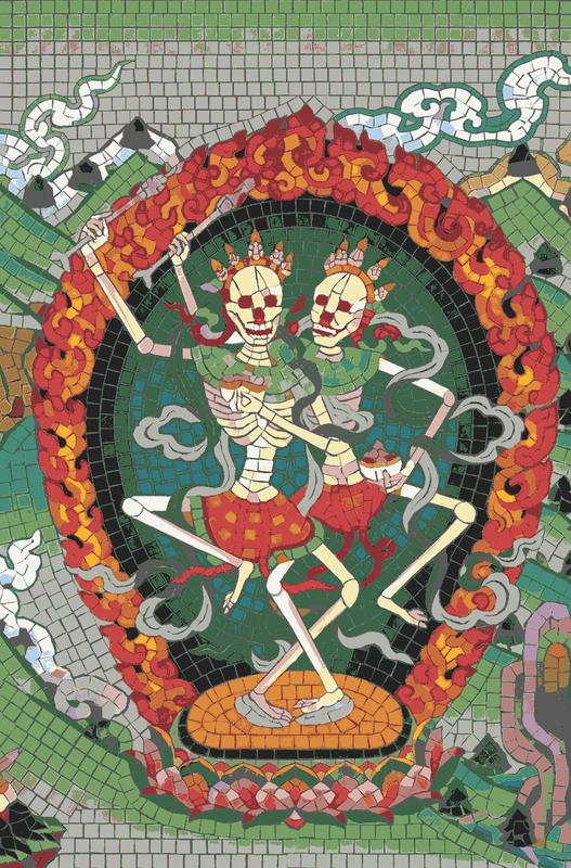 Mystical Dancing Skeletons Mosaic Art