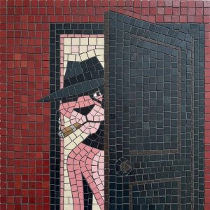 Mystery Behind the Door Mosaic Art – Noir Style