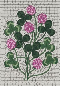 Классический мозаичный букет из листьев и цветов