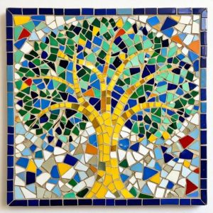 Мозаика «Золотое дерево» в стиле тренкадис