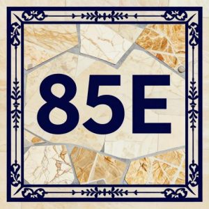 Мозаичная адресная табличка 85Е в стиле Opus Incertum