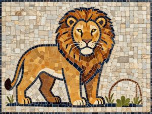 Портрет Льва в Технике Мозаики Opus Tessellatum