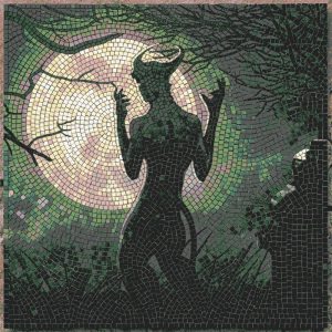 Мозаика «Мистический силуэт под луной»