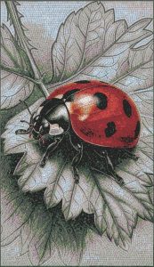 Мозаика «Божья коровка на листе»