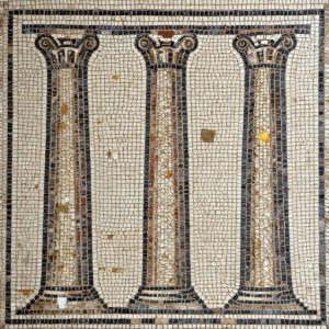 Ancient Roman Columns Mosaic Art