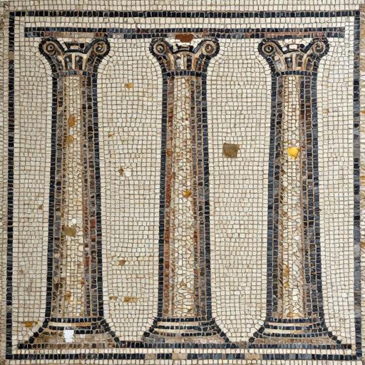 Ancient Roman Columns Mosaic Art