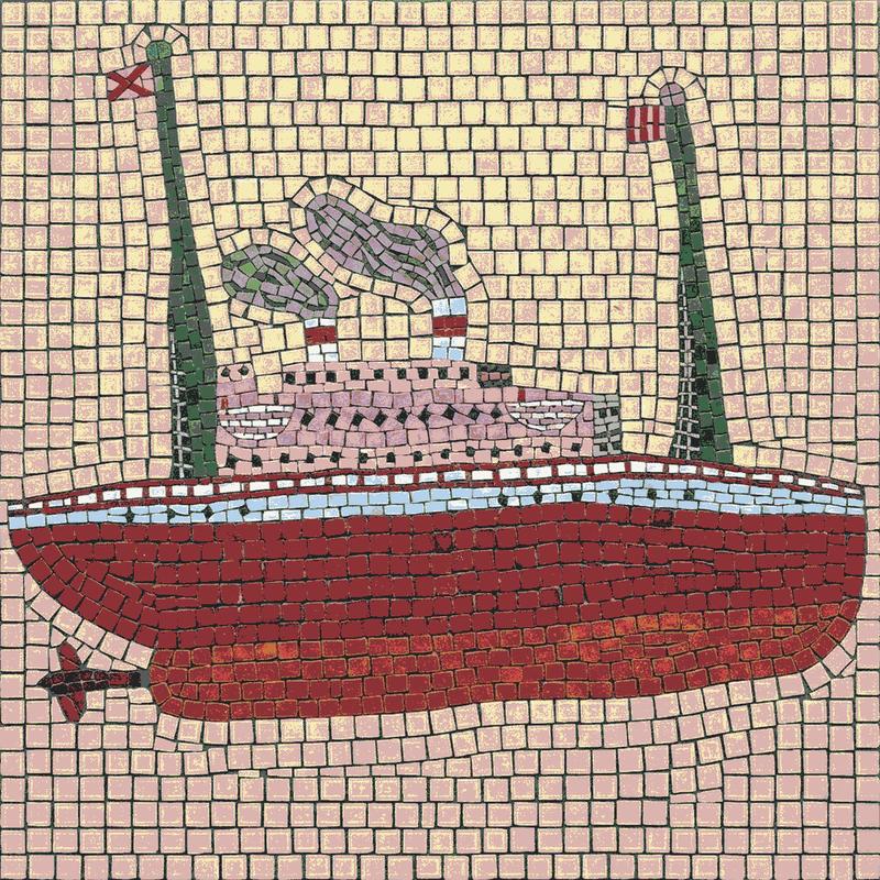 Red Steamboat Mosaic Art - MELTI Style