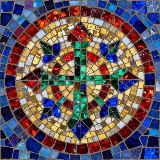 Slavic Svetoch Symbol Mosaic Tabletop