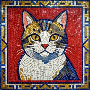 Мозаика «Веселый кот» в советском стиле