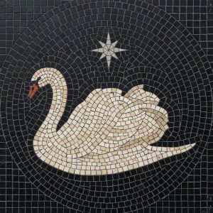 White Swan Under a Star Mosaic Art