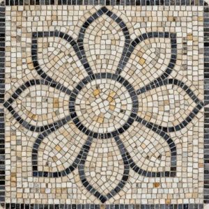 Мозаика в стиле Опус Тесселлатум: цветок из квадратов