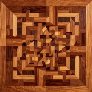 Geometric Wood Marquetry Abstract Art
