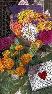 Romantic Flower Bouquet Mosaic Art
