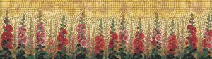 Red Floral Panorama Mosaic Art