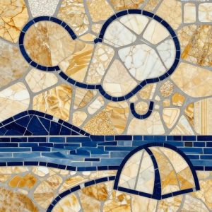 Мозаика «Звездопад над Коктебелем» в стиле Opus Incertum