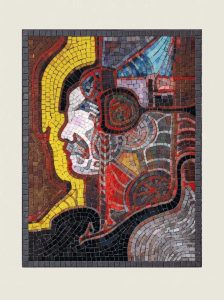 Abstract Mosaic Portrait – Modern Human Profile