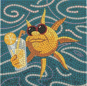 Sunny Summer Cocktail Mosaic Art