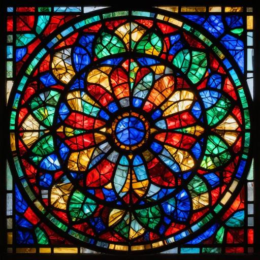 Stained Glass Mosaic 'The Maid of Orleans' - Colorful Mandala