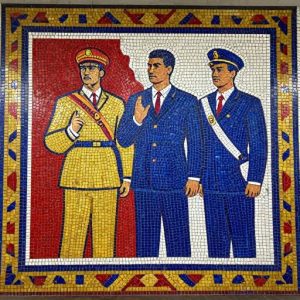 Советская мозаика «Строители» — Героический индустриальный стиль