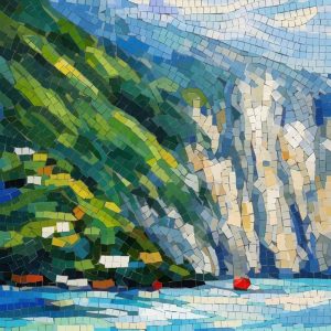 Мозаика «Прибрежный пейзаж» — 100×100 см